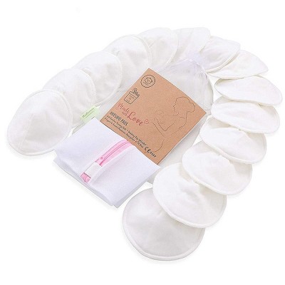 KeaBabies Organic Bamboo Viscose Nursing Breast Pads 14-piece,  Soft White  - X-Large 5.5
