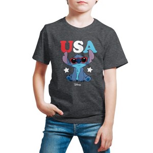 Boys' - Lilo and Stitch - Stitch USA Sunglasses Short Sleeve Graphic T-Shirt - 1 of 4