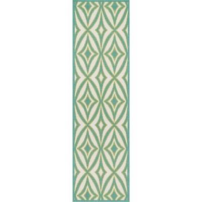 Carnival Geometric 27'' Easy-Care Silk & Synthetic Area Rug