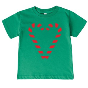 Candy Cane Heart - Youth Short Sleeve Graphic T-Shirt and Toddler Short Sleeve Graphic T-Shirt - 1 of 3