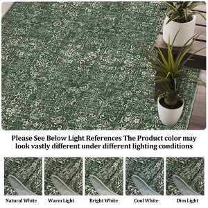 Vintage Printed Area Rugs Non-Slip Oriental Distressed Accent Carpet - 1 of 4