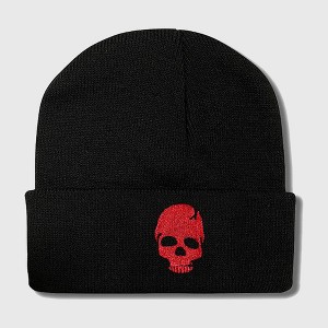 Anna-Kaci Women's Knitted Beanie with Skull Embroidery Warm Winter Hat for Gothic, Punk & Casual Styles - 1 of 4