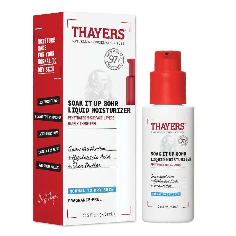 Thayers Natural Remedies Soak it Up 80hr Liquid Face Moisturizer - 2.5 fl oz, 1 of 10