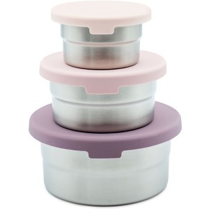 WeeSprout Stainless Steel Food Storage Containers, Leakproof Silicone Lids, BPA-Free - Set of 3 (4oz, 8 oz, 12 oz) - 1 of 4