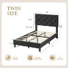 Heavy-Duty Upholstered Platform Bed Frame with Wooden Slats Support, No Box Spring Needed, Noise-Free, Easy Assembly - 2 of 4