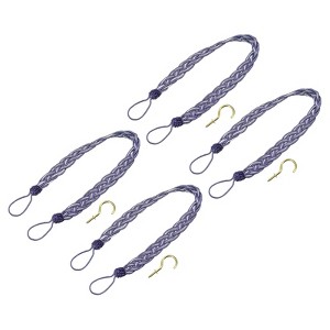 Unique Bargains Braided Drapery Holdback Holder Decorative Rope Tie Back with Metal Hooks - 1 of 4