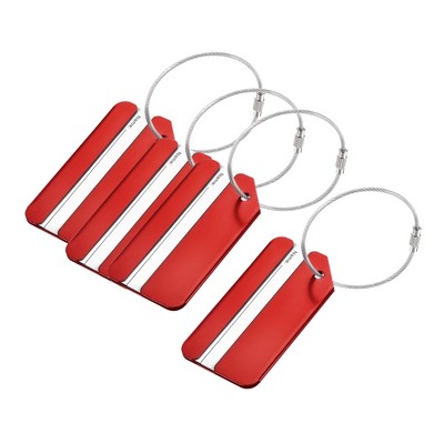 Unique Bargains Aluminium Lightweight Identifier Card Travel Luggage Tags 4 Pcs