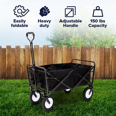 Mac Sports Heavy Duty Steel Frame Collapsible Folding Utility Wagon Yard Cart - Thumbnail 5