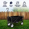 Mac Sports Heavy Duty Steel Frame Collapsible Folding 150 Pound Capacity Outdoor Camping Garden Utility Wagon Yard Cart, Black - 2 of 4