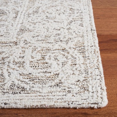 Ivory Abstract Handmade Tufted Wool Area Rug 3' x 5'