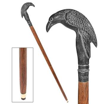 Poe's Mystic Raven Solid Hardwood Walking Stick