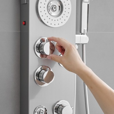 Nickel Chrome Multi-Function LED Shower Panel System