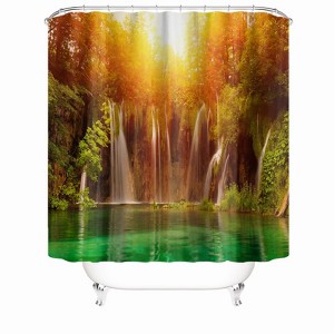 Early Morning Waterfall Shower Curtains for Bathroom Waterproof Fabric Bath Curtain Durable Soft Stylish Bathroom Decor 72x72 Inch - 1 of 1