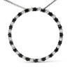 Haus of Brilliance Silver 1.0 Ctw Alternating Black and White Diamond Open Circle Pendant Necklace - 2 of 4