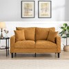 Lyngins Wooden Frame 2-Seater Loveseat Sofa with 2 Pillows, Upholstered High-Density Sponge, Compact Couch for Living Room, Bedroom, Apartment - 3 of 4