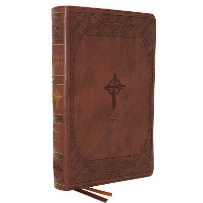 Nabre, New American Bible, Revised Edition, Catholic Bible, Large Print Edition, Leathersoft, Brown, Comfort Print - by  Catholic Bible Press