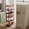 LunaLulinlk red 6-tier slim rolling storage trolley for narrow spaces in kitchens, bathrooms, etc. - 2 of 4