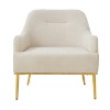 Modern Accent Chair Upholstered Armchair Single Sofa Chair Reading Chair with Curved Backrest and Gold Metal Legs - ModernLuxe - 4 of 4