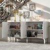 Famapy White 2-Doors Sideboard Buffet Modern Storage Cupboard - 4 of 4