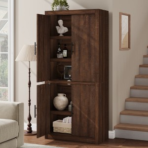 Garvee Tall Storage Cabinet, Farmhouse Large Wood Bookcase, Kitchen Pantry, Bathroom Cabinet with Doors for Dining, Office, Living Room, 70.4" - 1 of 4