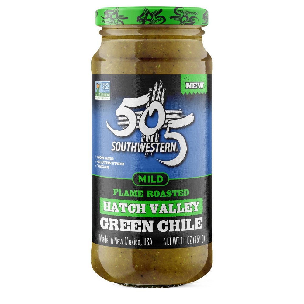 505 Southwestern Flame Roasted Hatch Valley Mild Green Chile - 16oz: Gluten-Free, Non-GMO, Vegan