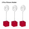 Unique Bargains Metal Resin Cube Base Circle Shape Pictures Memo Place Card Holders 3 Pcs - 3 of 4