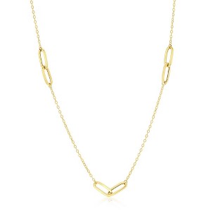 Classic Gold 14K Yellow Gold, Paperclip Design Necklace - Gold - 16+2 Inch - 1 of 2