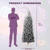 Clearance! 6 FT Prelit Blue Gradient Snow Flocked Christmas Tree, Slim Pencil Xmas Tree, Hinged Branches, Easy Setup - 4 of 4