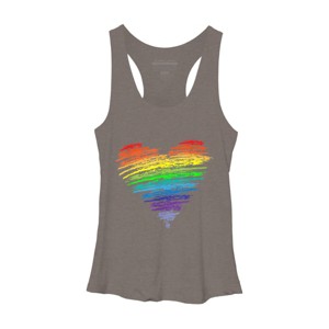 Adult Design By Humans Love Wins Rainbow Blended Heart Pride By KangThien Racerback Tank Top - 1 of 2