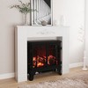 HOMCOM 44.75 Inch Fir Wood Fireplace Mantel Stove Surround, Freestanding Electric Fireplace Mantel, White - 3 of 4