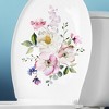 Bathroom toilet stickers, self-adhesive paintings for bathroom decoration, modern small floral patterns 23.5×29cm - 3 of 4
