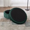 TUYOHW 31.5" Round Storage Ottoman,Velvet Footstool with Reversible Lid,Ottoman for Living Room,Bedroom,Entryway - 4 of 4