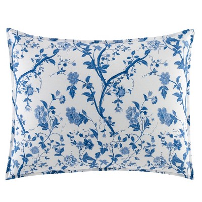 King Blue Cotton Reversible Floral Comforter Set