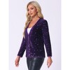 INSPIRE CHIC Women's Open Front Long Sleeve Glitter Disco Party Sequin Cardigan - 4 of 4