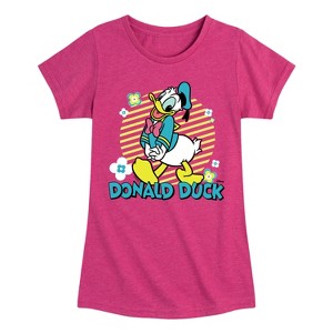 Girls' - Disney - Donald Duck Fitted Short Sleeve Graphic T-Shirt - 1 of 4
