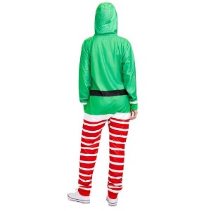 Tipsy Elves Elf Jumpsuit - Festive Green One-Piece Christmas Elf Pajamas for Men and Women - 1 of 3