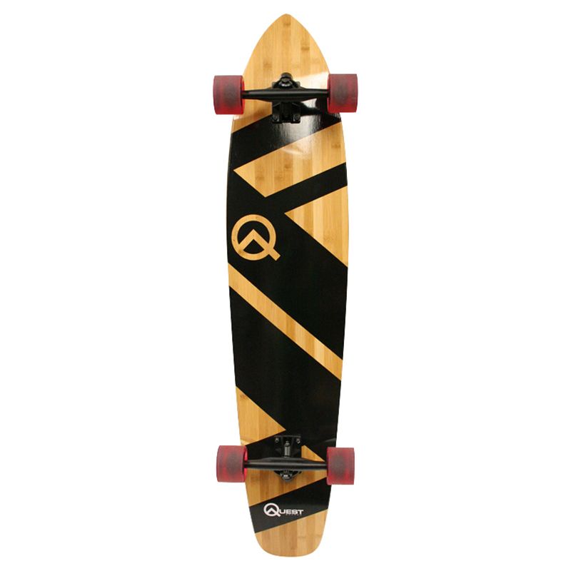 Quest Super Cruiser 44&#34; Longboard Skateboard - Black/Wood, 1 of 5