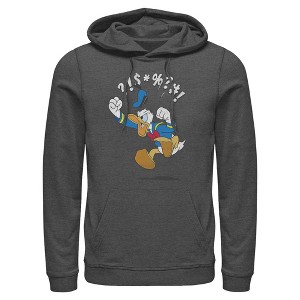 Men's Mickey & Friends Donald Duck Angry Jump Pull Over Hoodie - 1 of 4