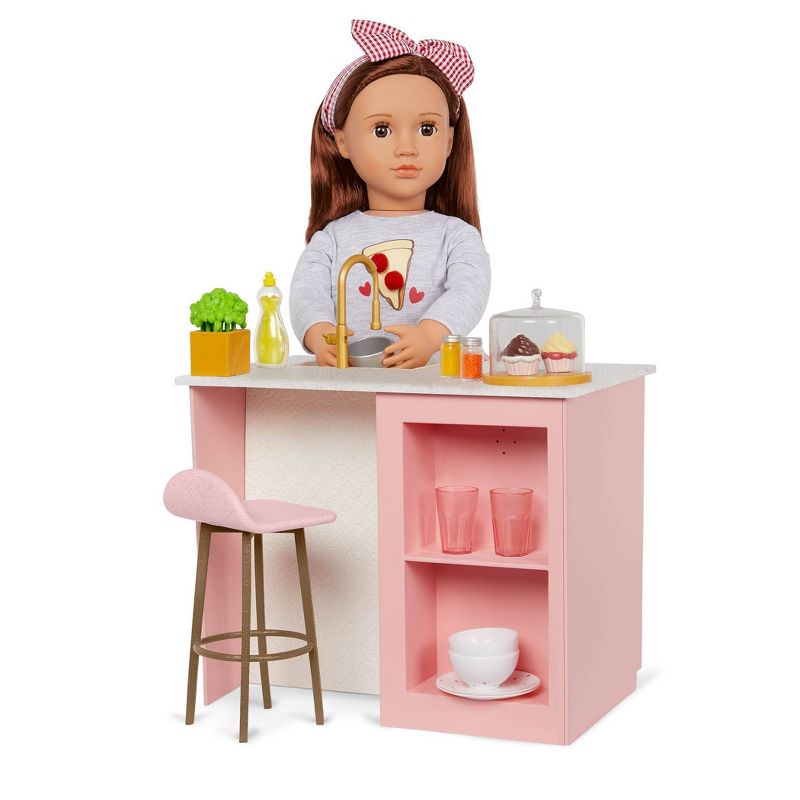 Our Generation Kitchen Island with Accessories for 18&#34; Dolls, 4 of 8