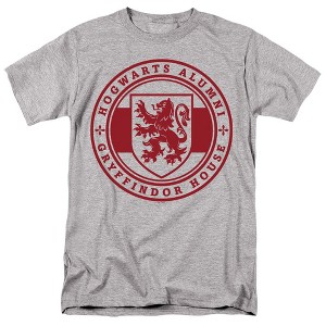 Harry Potter Gryffindor House Badge Adult T-Shirt Athletic Heather - 1 of 4