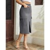 Cargo Skirt for Women Long Y2k Cargo Skirts Low Waist Skirt Trendy Vintage Dress Slit Front Midi Skirt with Pockets - 2 of 4