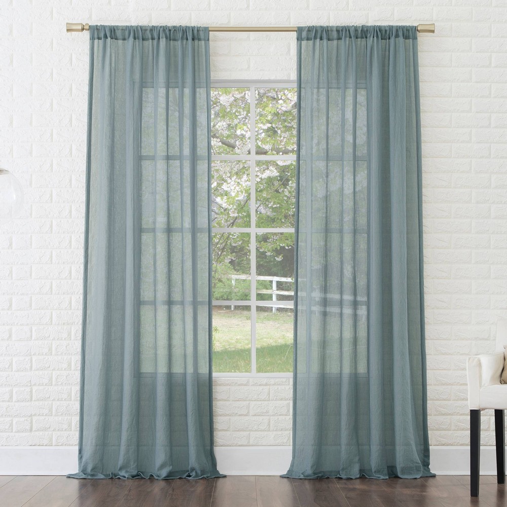 Photos - Curtains & Drapes 50"x95" No. 918 Sheer Avril Crushed Texture Rod Pocket Curtain Panel Harbo