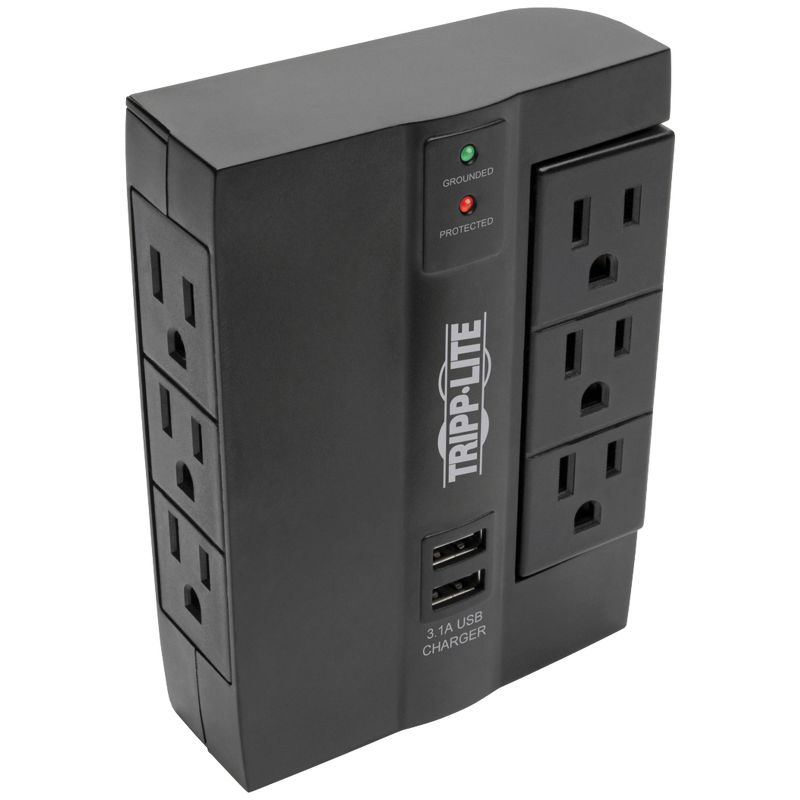 Tripp Lite Protect It!® 6-Outlet Surge Protector with 3 Rotatable Outlets and 2 USB Ports, 1 of 11