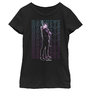 Girl's Marvel Hawkeye Name Stack T-Shirt - 1 of 4