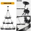 Wagon Wheel Chandelier 27-Light 3-Tiers Round Farmhouse Chandelier Light Fixture for Dining Room Kitchen Living Room - 3 of 4
