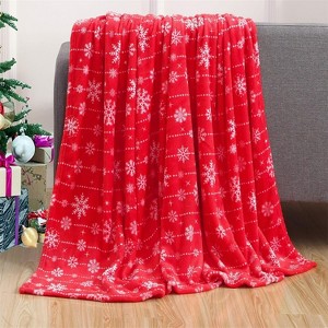 Comfort Flannel Blanket Super Soft Christmas Prints Throw Blanket Christmas Gift. - 1 of 4