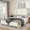 CLIHOME Bed Frame with Upholstered Headboard and 4 Storage Drawers, Charging Station and LED Lights - 2 of 4