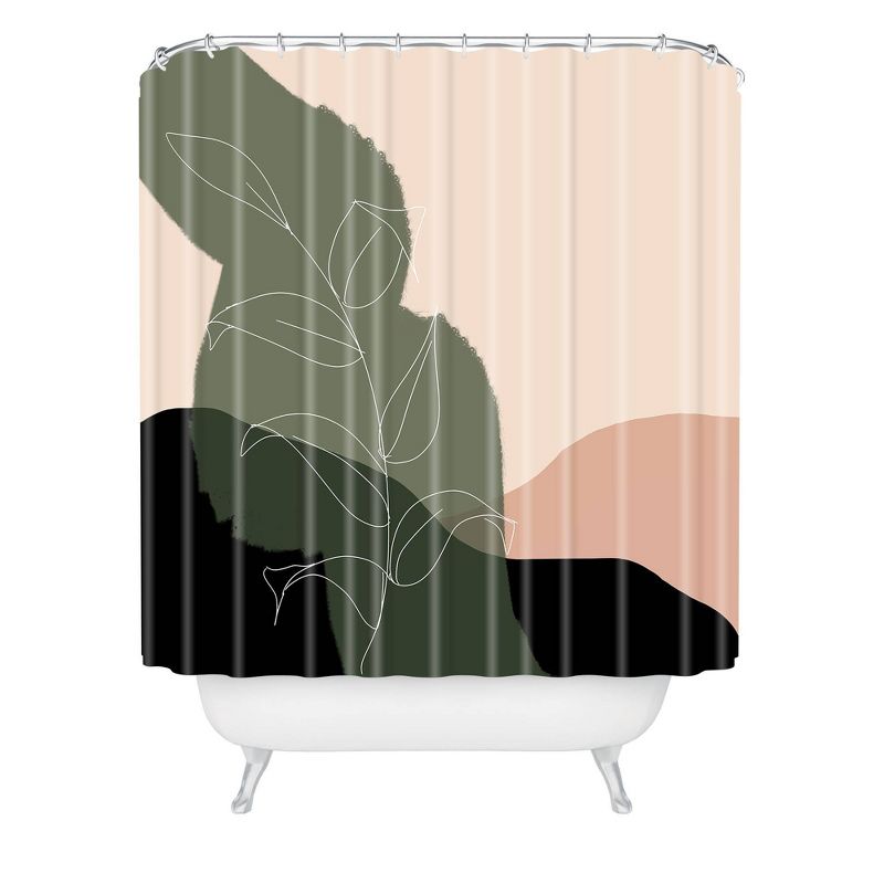 Aleeya Jones Boho Print Shower Curtain Beige/Green - Deny Designs, 1 of 5