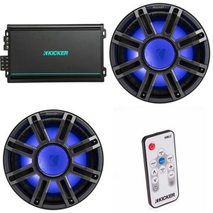 Kicker (2) 51MWE124 - MWE 12-Inch Premium Marine Subwoofer (Enclosure) 4-ohm & 48KMA6004 Marine Amp Bundle ( Includes LED Remote ) - 1 of 4