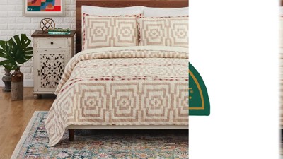 Hypnotic Black and White Cotton King Quilt Set